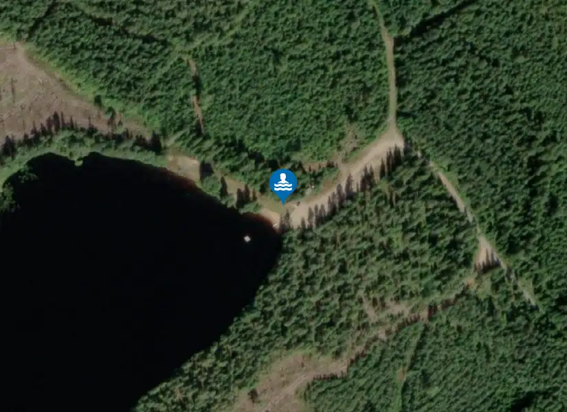 Hamptjärnen från satellit