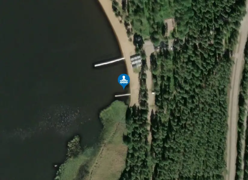 Hedåsbadet från satellit