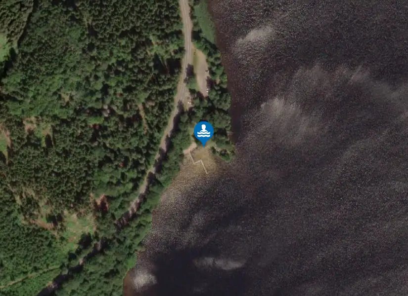 Helgasjön, Svanebro från satellit