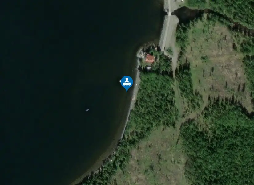 Helgesjöns badplats från satellit