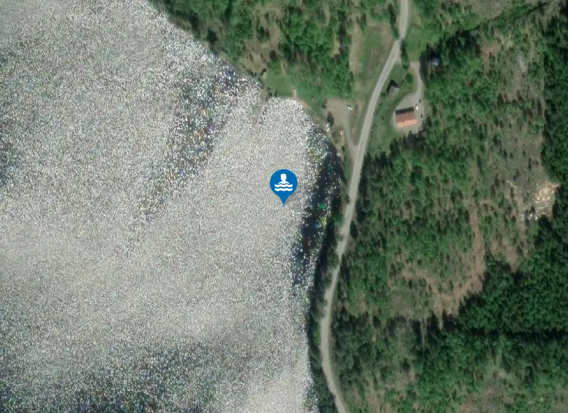 Holmedalssjön från satellit