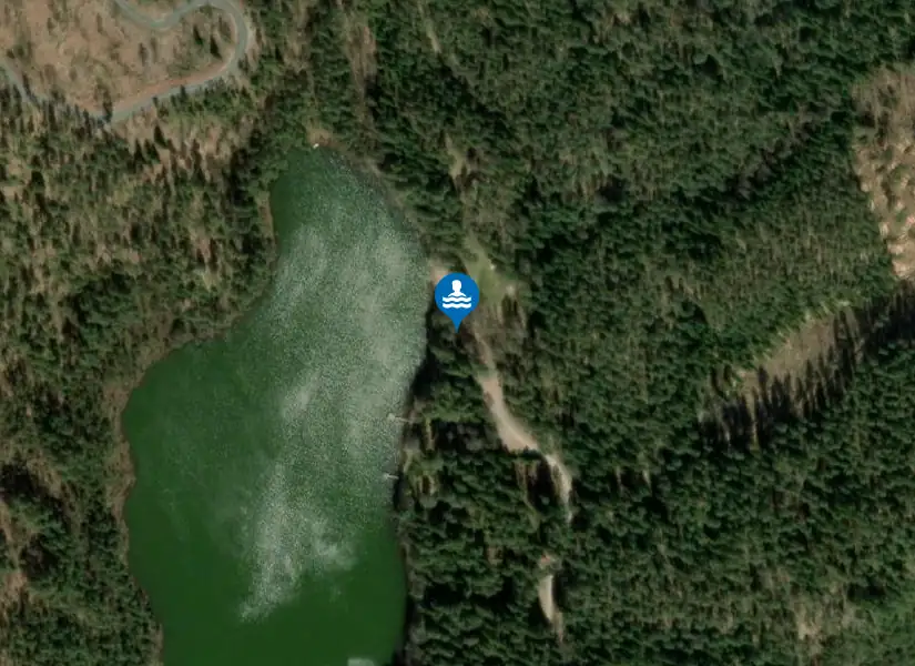 Hårdasjön, Landsbro från satellit