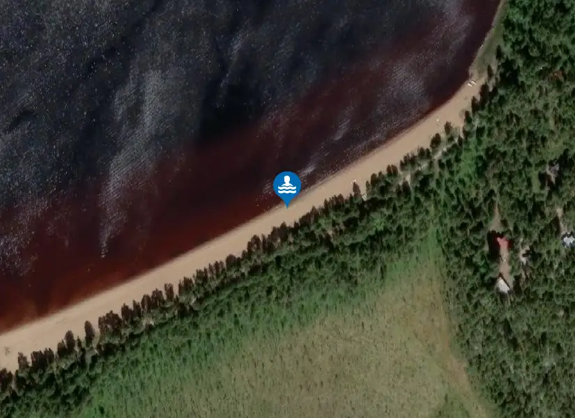 Härjåsjön, Klubbnäset från satellit