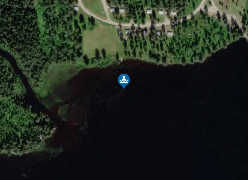 Kerstins Udde, Trehörningsjö från satellit